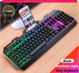 Gaming Keyboard Gaming Mouse Mechanical Feeling RGB LED Backlit Gamer Keyboards USB Wired Keyboard for Game PC Laptop Computer