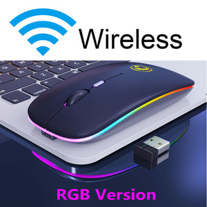 Wireless Mouse RGB Bluetooth Computer Mouse Silent Rechargeable Ergonomic Mause With LED Backlit USB Optical Mice For PC Laptop