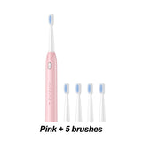 Electric Toothbrush S802 Waterproof Automatic Sonic ToothBrush Rechargeable 5 Models with 2 Brush Heads