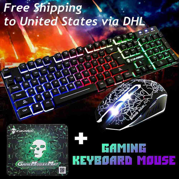 RAXFLY Gaming Keyboard And Mouse Set With Backlight For Computer Wired Keyboard 104 Keys Keyboard Set For PC Laptop Desktop