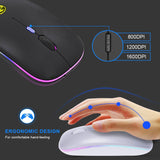 Wireless Mouse RGB Bluetooth Computer Mouse Silent Rechargeable Ergonomic Mause With LED Backlit USB Optical Mice For PC Laptop