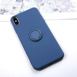 Luxury Silicone Case For iPhone 11 Pro Max XS XR 8 7 6 6S Plus Soft Shockproof Ring Stand Covers 11Pro iPhone7 6Plus 8Plus 7Plus