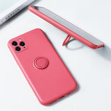 Luxury Silicone Case For iPhone 11 Pro Max XS XR 8 7 6 6S Plus Soft Shockproof Ring Stand Covers 11Pro iPhone7 6Plus 8Plus 7Plus