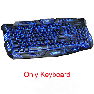 Gaming Keyboard Gaming Mouse Mechanical Feeling RGB LED Backlit Gamer Keyboards USB Wired Keyboard for Game PC Laptop Computer