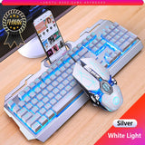 Gaming Keyboard Gaming Mouse Mechanical Feeling RGB LED Backlit Gamer Keyboards USB Wired Keyboard for Game PC Laptop Computer