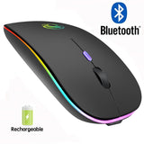 Wireless Mouse RGB Bluetooth Computer Mouse Silent Rechargeable Ergonomic Mause With LED Backlit USB Optical Mice For PC Laptop