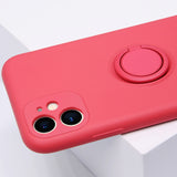 Luxury Silicone Case For iPhone 11 Pro Max XS XR 8 7 6 6S Plus Soft Shockproof Ring Stand Covers 11Pro iPhone7 6Plus 8Plus 7Plus