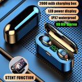 Bluetooth V5.0 Earphone Wireless Earphones Stereo Sport Wireless Headphones Earbuds headset 2000 mAh Power For iPhone Xiaomi